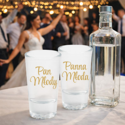 Alternative view of Oszukane kieliszki do wódki weselne Panna Młoda Pan Młody