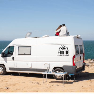 Alternative view of Naklejka "Home is Where We Park It" – personalizowana dekoracja na kampery i vany.