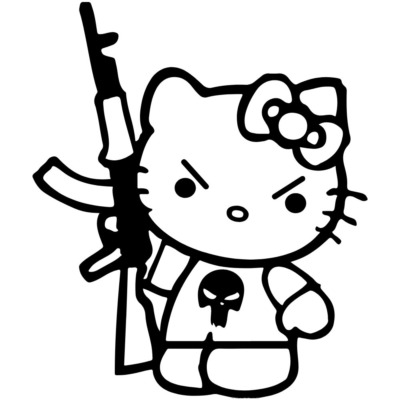 Naklejka Hello Kitty AK 47