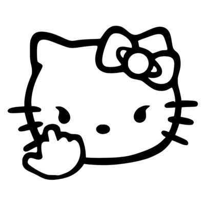 Naklejka Hello Kitty Fuck You