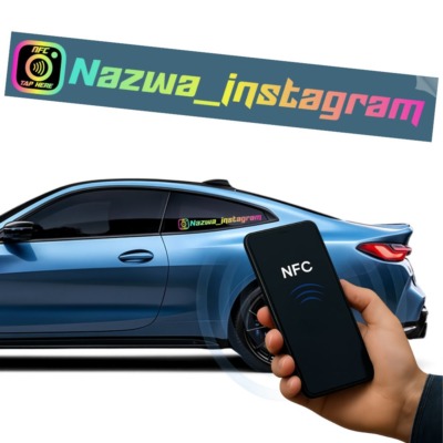 Naklejka NFC Instagram + Twój Tekst (Nazwa Instagram)