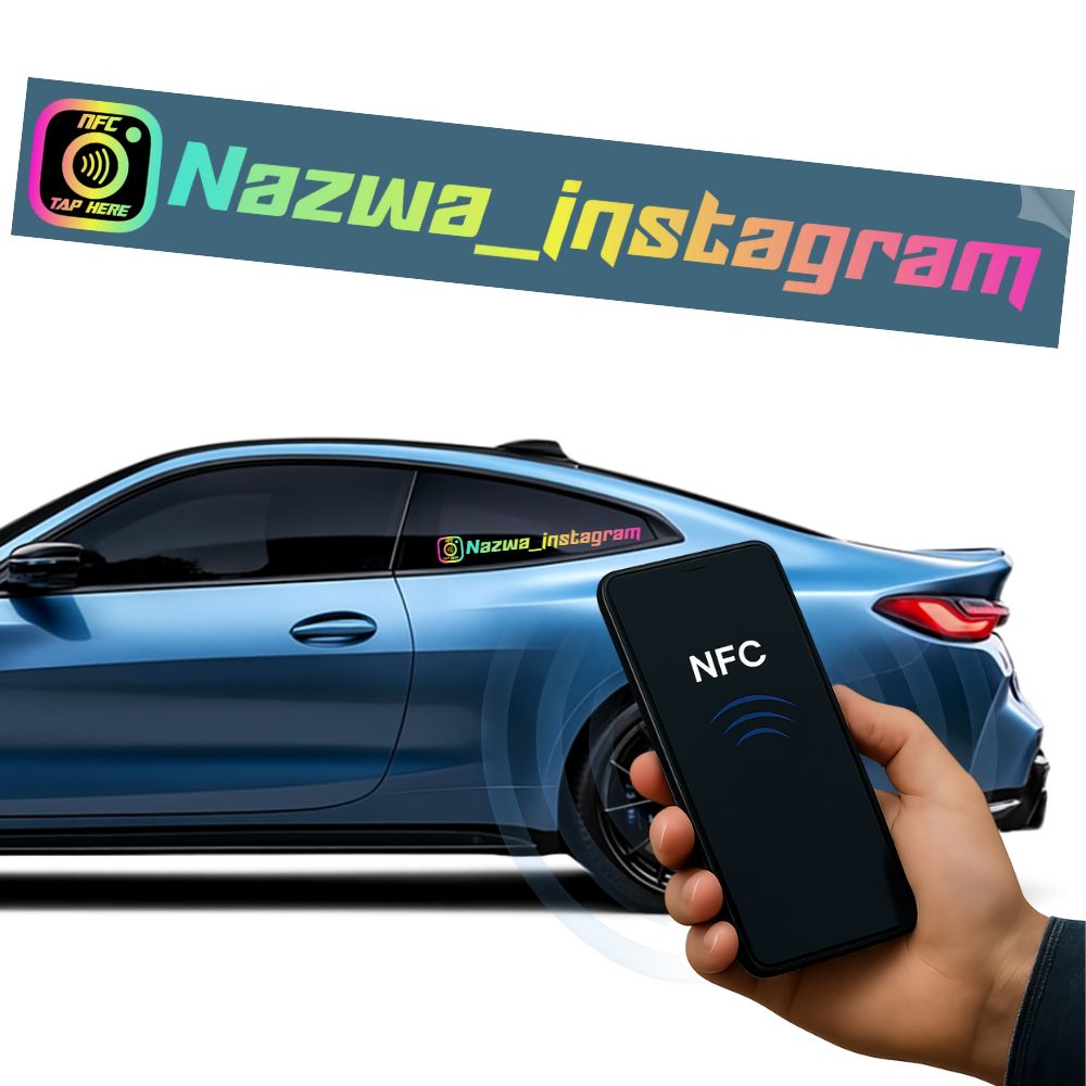 Naklejka NFC Instagram + Twój Tekst (Nazwa Instagram)