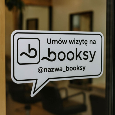 Alternative view of Naklejka Booksy Umów wizytę na witrynę