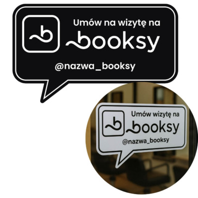 Naklejka Booksy Umów wizytę na witrynę