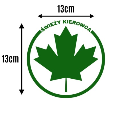 Alternative view of Naklejka ZIELONY LISTEK Świeży Kierowca