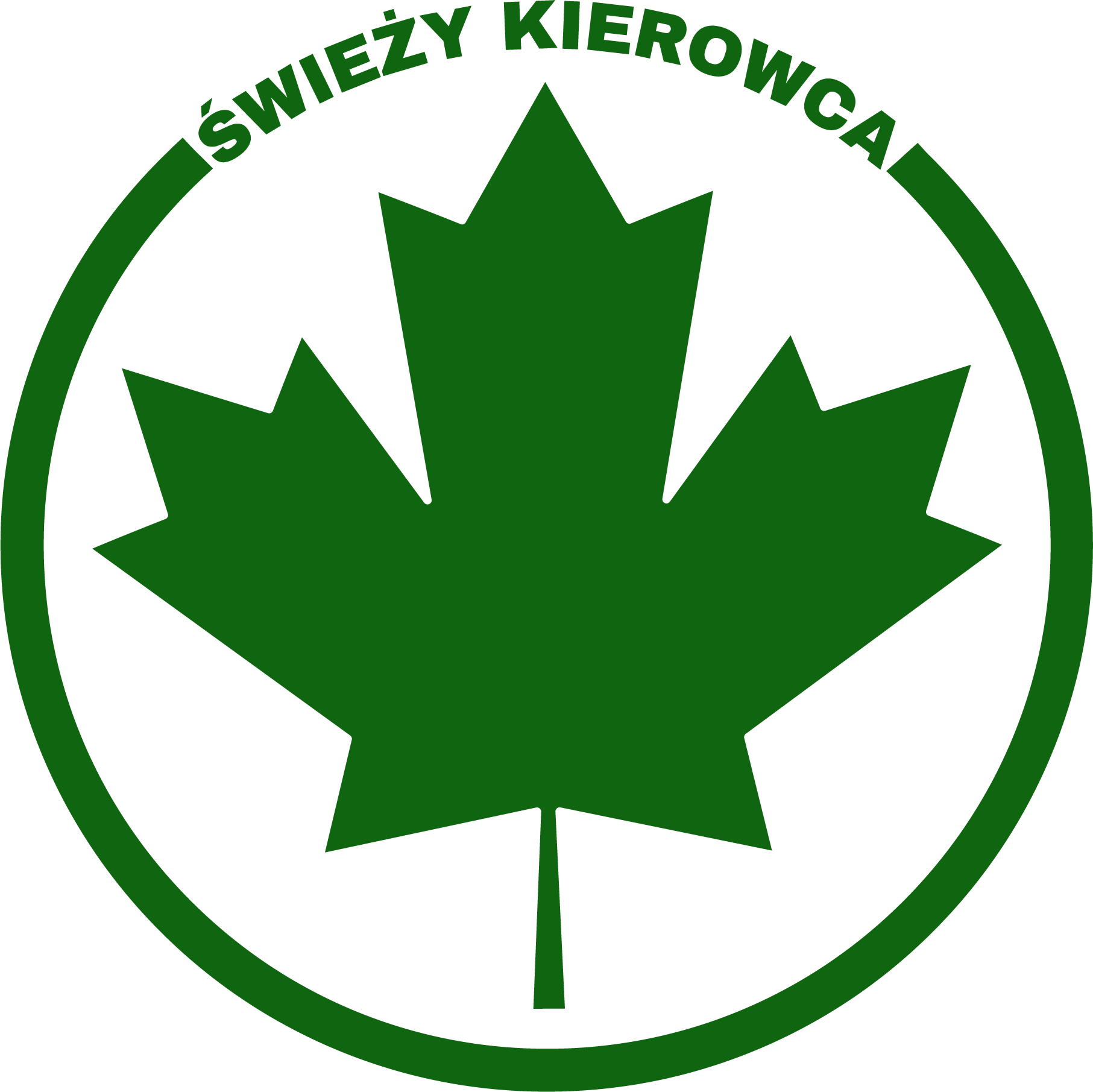 Naklejka ZIELONY LISTEK Świeży Kierowca