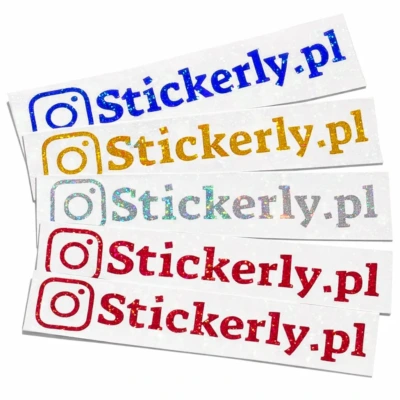 Naklejka Instagram Brokatowa z własnym tekstem