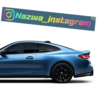 Naklejka Instagram Hologram Holograficzna Własny Tekst na samochód