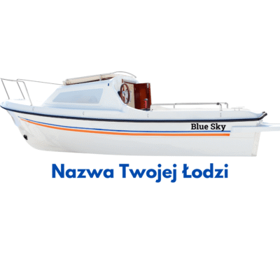 Naklejka nazwa łodzi na łódkę, motorówkę, skuter - pełna personalizacja!