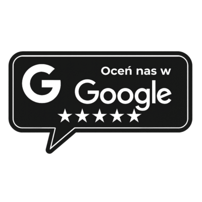 Naklejka Oceń Nas w Google – profesjonalna naklejka na witrynę