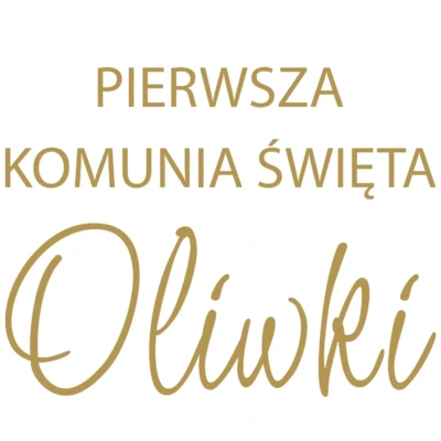 naklejka napis Pierwsza Komunia Święta personalizowana 60 cm folia złota