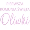 naklejka napis Pierwsza Komunia Święta 60 cm różowy