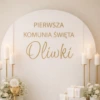 naklejka napis na Pierwszą Komunię Świętą personalizowana 60 cm