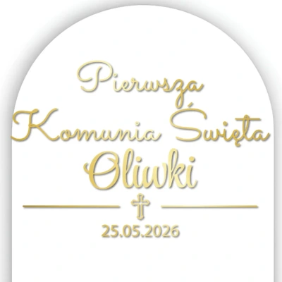 Naklejka Pierwsza Komunia Święta imię + data PERSONALIZACJA