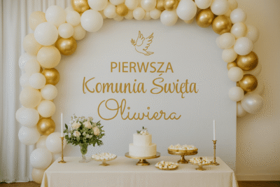 Alternative view of Naklejka na Pierwszą Komunię Świętą z imieniem – personalizowana dekoracja na ściankę