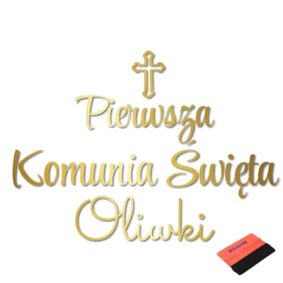 Naklejka Pierwsza Komunia Święta na ściankę 50x36