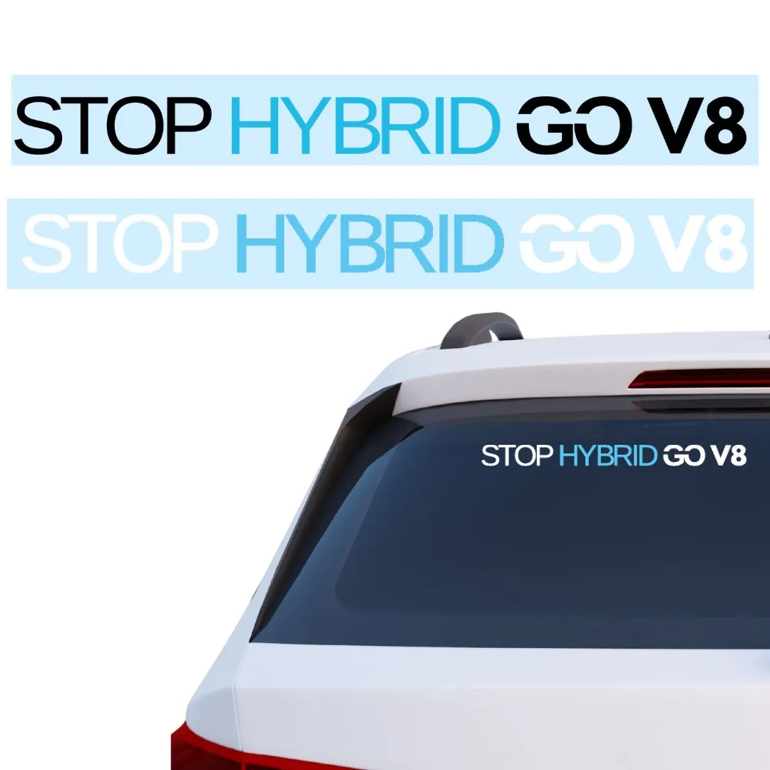 Naklejka STOP HYBRID GO V8 27 cm
